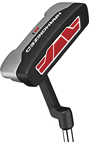 Wilson Herren Putter (linke Hand), Länge 89 cm (35 Zoll), für Anfänger und Experten, 830 g, HARMONISIERTER M2 PUTTER MLH, schwarz/rot, WGD60100L
