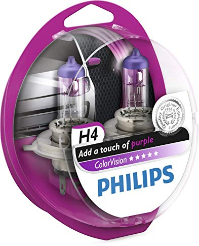 Philips 36791128 ColorVision Scheinwerferlampe H4 2-er Kit, rosa