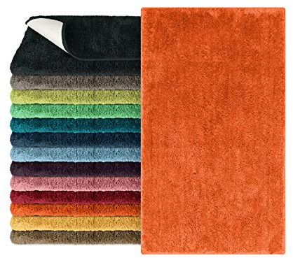 npluseins Mikrofaser Badteppich - viele Farben & Größen 800.1026, Terra, 60 x 100 cm