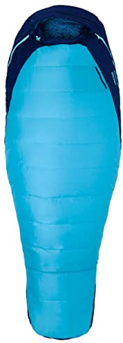 Marmot Women’s Trestles 15° Sleeping Bag | Insulated, Water-Resistant, Left-Zip, French Blue/Harbor Blue, Long