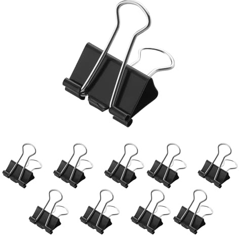 Westcott E-10702 00 Lot de 12 pinces à dos pliantes Noir 25 mm