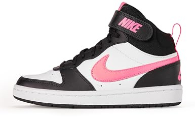 Nike Mixte Enfant Court Borough Mid 2 Fashion-Sneakers, Black Sunset Pulse White, 36 EU