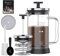 RAINBEAN Cafetiere Coffee Maker 2 Cups/350ml, Small French Press Coffee Maker - Heat Resistant Stainless Steel Filter Coffee Press (Glass Body & Glass Handle)