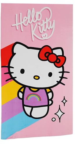 Aymax Serviette de plage pour enfant - Serviette de plage - Serviette de bain - 70 x 140 cm - En microfibre - Pour garçons et filles - Motif Hello Kitty