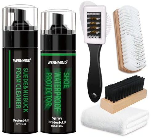 WERNMIND Suede Nubuck Boot Shoe Cleaner Kit Waterproof protecter Spray White Shoe Cleaning Kit For Sneakers Canvas Athletic Fabric