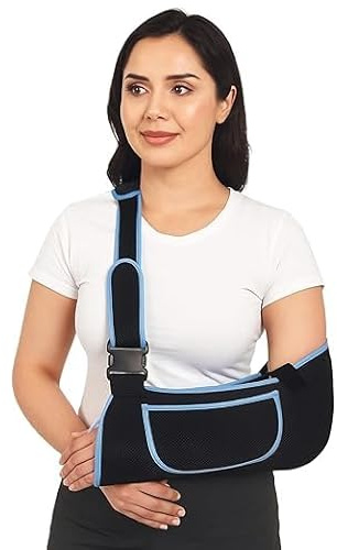 Fascia da braccio per uomo e donna, con tracolla regolabile, supporto in rete morbido e traspirante, per braccio, braccia rotte, dislocazione della spalla e lesioni al gomito