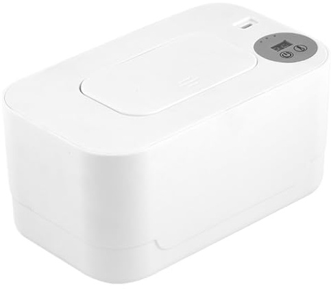 Dispensador de calentador de toallitas para bebés, termostato calentador de toallitas para bebés con temperatura ajustable de 55 ℃ a 65 ℃, húmedas con calefacción USB, soporte de gran cap