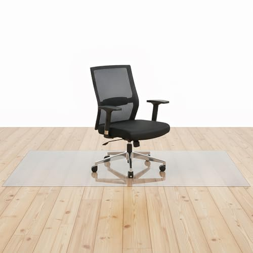 Protector de Suelo para Silla con Ruedas, Alfombra Silla Oficina Transparente, Tapete Antideslizante para Parquet, Tapete de PVC para Silla de Oficina, Escritorio o Gaming (90 * 120cm)