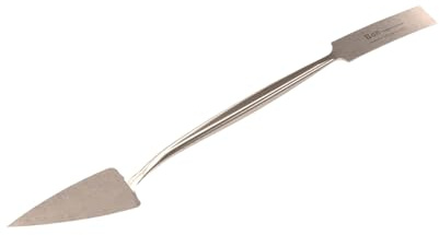 Bon Trowel and Square Tool – 1 Forged Steel Blade with Trowel and Square Ends for Detail Work – 8 3/4 Long Hand Tool for Masonry, Stucco, and Decorative Finishing