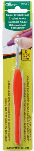 Clover 1042/D Orange Amour Crochet Hook, Size D, 3.25mm