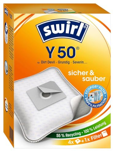 4 Swirl Y50 Staubsaugerbeutel für Grundig VCC 5650 Bodyguard von Staubbeutel-Profi®