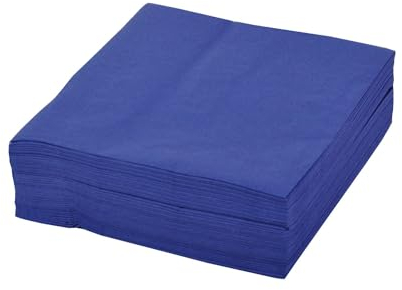 Home Ideas 50er-Pack Servietten 33cm 3-lagig 1/4 Falz Papierserviette Tischdeko Papiertuch, Farbe:blau