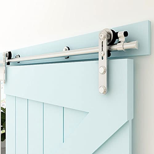 213cm/7FT Edelstahl Laufschiene Schiebetürbeschlag，Innentüren Schiebetürsystem für Schiebetüren, für Holztür -stainless steel sliding barn wood