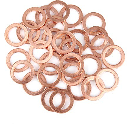 X AUTOHAUX 30Stk. Kupfer Unterlegscheibe Flachdichtung Ring für Auto 14 x 20 x 1,5 mm