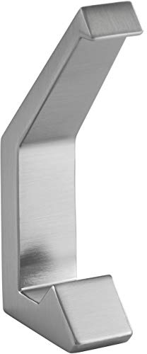 ALPENSTAHL Design Wand-Garderobe einzeln Garderobenhaken Metall Kleiderhaken Edelstahl matt - TAURUS | Haken Stahl silber matt | Wandhaken zum Schrauben | 1 Stück - Mantelhaken für die Wand-Montage