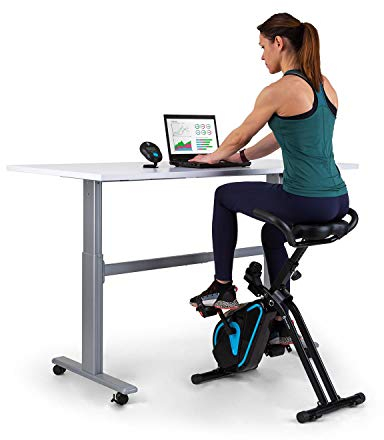 Capital Sports Azura Heimtainer, Deskbike mit Magnet-Widerstand, Heimtrainer-Fahrrad Klappbar, Fitness Fahrrad Heimtrainer, Schreibtischfahrrad für Ausdauertraining, Fitnessgeräte für Zuhause Schwarz
