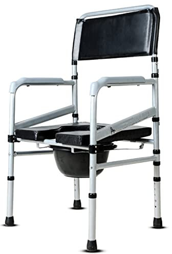 YAMIA1115 Tragbarer Nachttisch-Toilettenstuhl mit Höhenverstellbarer, Rutschfester Gummispitze für Senioren, Behinderte und Schwangere Sicherheitstoiletten-Alternative
