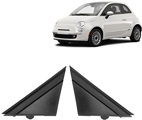 Saluaqui Coppia di Copri specchietto retrovisore 1SH17KX7AA Sinistra Destra Decorazione di Ricambio Alloggiamento specchietto retrovisore Porta Bandiera Bar per 500 2012-2017 Nero