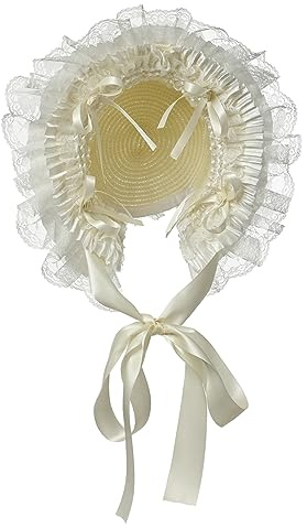 COSDREAMER Bonnets victoriens en dentelle pour filles et femmes, a, Taille unique