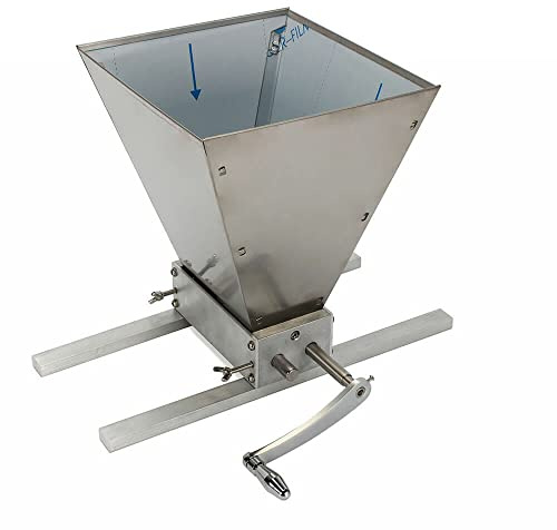 Macinino a rulli da 4 l, mulino a rulli manuale 3,6 kg/min con rullo regolabile, 1 imbuto per diversi tipi di cereali