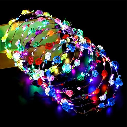 20 piezas de guirnalda de flores de colores LED, accesorios de iluminación LED para bodas, fiestas, festivales y cumpleaños
