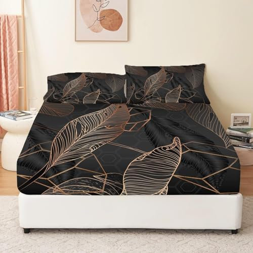 Dunkelbraun Spannbettlaken 90x200 cm Blatt Boxspringbett Bettwaren Weich Spannbetttuch Matratzenbezug 1 Kinder Spannleintuch Bis 30 cm mit 2 KissenbezüGen 80x80cm