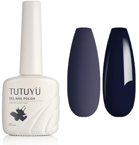 TUTUYU Midnight Smalto in gel blu scuro, 12 ml, UV/LED Soak Off scuro, indaco blu, per manicure, salone o nail art fai da te a casa