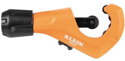 Klein Tools 50046 Constant Swing Tubing Cutter for Copper and Aluminum, 1/8 to 1 3/8-Inch O.D. with Deburring Tool and Replacement Blade