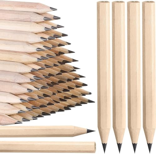 Wgewfhdf 30pcs Pencils Mini Short Round Wood Pencils in Bulk Small 3.5 Writing Pencil for Preschoolers, Toddlers, Kindergarten, School, Home Use
