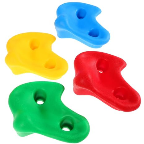 Abaodam Pierres d'escalade Garçon et Filles 4 Pièces pour Mur Intérieur Extérieur Favorisent la Motricité Coordination Accessoires pour Aire de Jeux Jardin et Terrain de Jeux