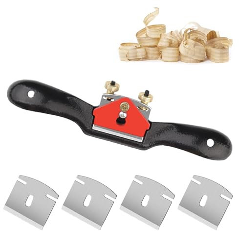 Wjelet 1 rasoir à rayons de 22,9 cm, rasoir à bois, outil de rasage à rayons, outil à main pour le travail du bois, outil à main pour le travail du bois, outil à main avec 4 lames de rabot à double