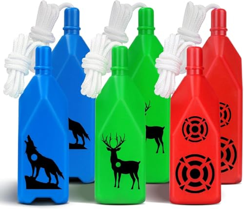 Hikeen 6 Pack Bottle Shooting Targets with Hanging Rope for Target Practice, Ideal for Indoor and Outdoor Gun Ranges