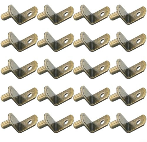 20 clavijas de soporte de estante para agujeros de 6 mm, pernos de soporte de metal para muebles y armarios