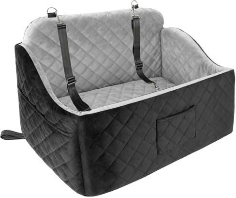 LIROPAU Seggiolino auto per cani di taglia media/grande, seggiolino per cani di taglia inferiore a 29,9 kg o 2 cani di piccola taglia, completamente rimovibile e lavabile, base antiscivolo, 70 cm di