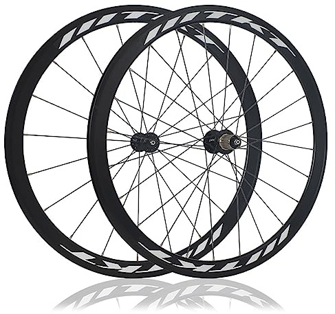 Hjulsats För Landsvägscykel 700c Fälgbroms 40Mm Djup V Brake Cykelhjul I | Aluminiumlegering Snabbkoppling 20/24Hål Nav För 8/9/10/11/12 Hastighet(Schwarz)
