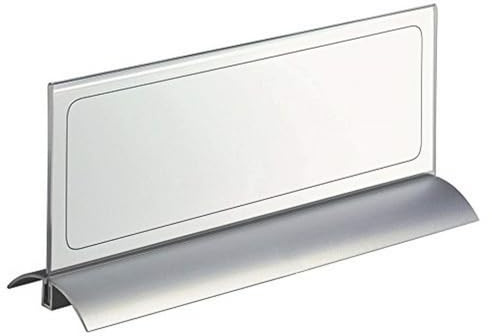 Durable de Luxe 820319 Desk Name Plate Presenter 105 x 297 mm Acrylic with Aluminium