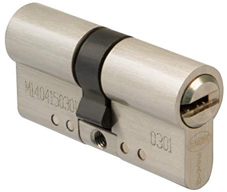 Amig - Cilindro di sicurezza - Serratura per porte - Cilindro a doppia frizione -Leva lunga - Include 3 chiavi - Argento opaco - Misure: 90 (45-45 mm)