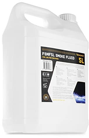 Beamz FSMF5L Smoke Machine Fluid 5L, Eco-Friendly Odourless Fog Machine Liquid, Long-Lasting Dry Ice Effect, Ideal for Stage, Concerts, Weddings, Parties, Low Fog Machines