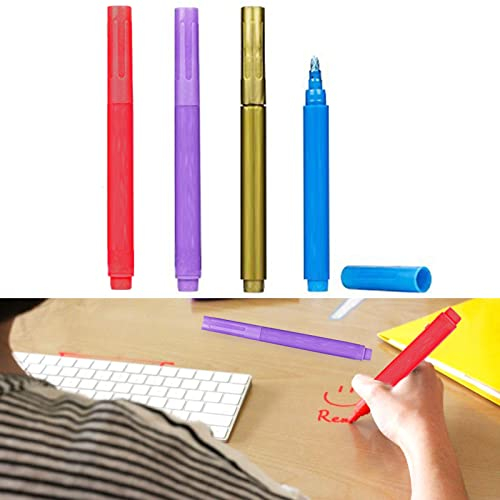 Marqueur de Verre Effaçable et Réutilisable pour Fenêtres, Tableaux en Verre, Tableaux Blancs - 4 Pièces