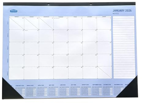 2026 Desk Calendar A2 Organiser Planner Easy to View Wall Calendar Home Office School Plan Monthly Daily Notes Things to do Pad - Large Month to View Desk Planner with protective corners