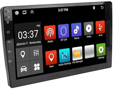 Estéreo para Automóvil Android 15, Carplay Android Auto, Radio para Automóvil con Pantalla Táctil Doble DIN de 9 Pulgadas con Alta Fidelidad, Navegación GPS, Bluetooth, FM, (4