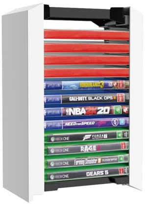CENPEK Vertikaler Ständer,PS 5 Game Disc Box Disc Rack, Game Box Aufbewahrungsregal, 12 Game Disc Halter Aufbewahrungsregal für PS 5