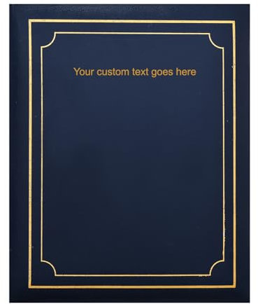 Arpan Deluxe Personalised Text Self-Adhesive Ring Binder Photo Album, 40 Sheets/80 Sides, Black, Burgundy, Blue (Blue)