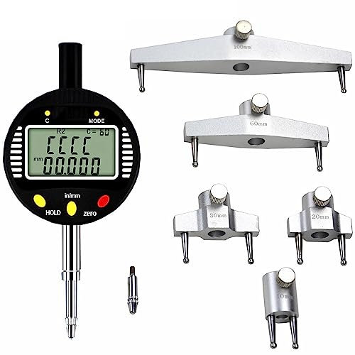 Digital Radius Gauge - High Accuracy Electronic Radius Indicator Tool, Measures 0.2 - 27.5 (5 mm - 700 mm) with Changeable Measuring Jaws