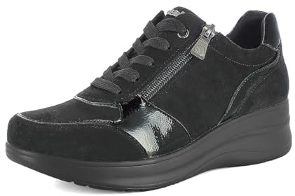 Sneakers Donna con Lacci Cerniera e Zeppa, Scarpe da Ginnastica con Doppia Chiusura