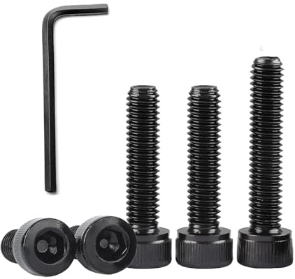QANCEN 20 pezzi M4x40mm Viti a Testa Cilindrica con Esagono Incassato, Acciaio Inossidabile A2 V2A Nero, Bulloni a Testa Esagonale con Chiave Esagonale
