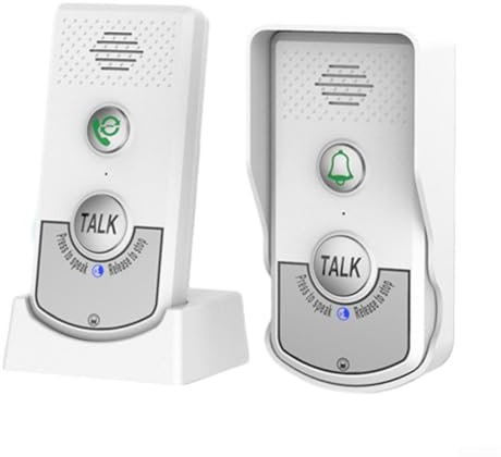 Campanello senza fili per la casa citofono bidirezionale con design antipioggia per interni ed esterni, sistema interfono per uso domestico e ufficio, portata 1000 m (bianco)