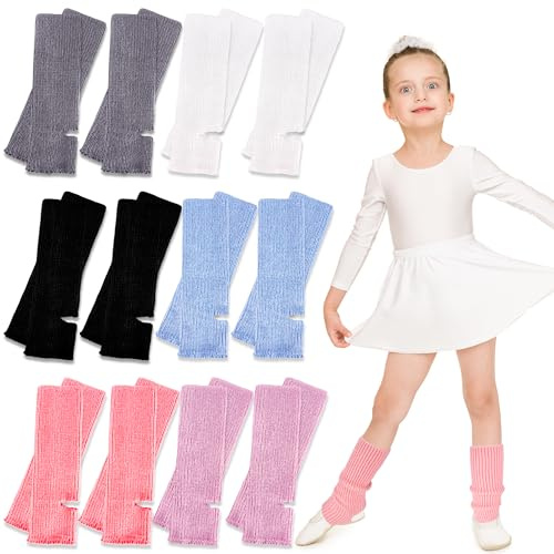 Skyebed 12 Pairs Ballet Leg Warmers for Kid Girl Dance Leg Warmers Knitted Stirrup Warm Socks for Yoga Ballet Dance