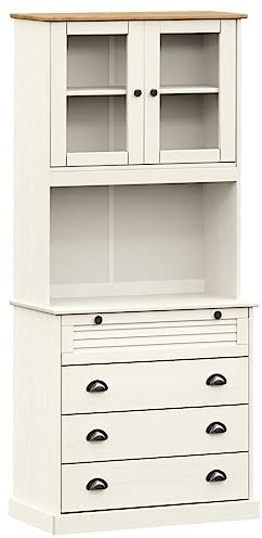 Mhdvray VIGO - Tabla elevadora (80 x 40 x 176 cm, madera de pino macizo, con puerta persiana), armario estrecho y aparador para salón, pasillo, dormitorio