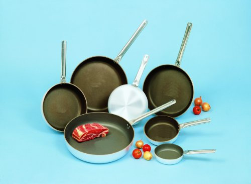 Padella in alluminio rivestita in teflon, diametro 16 cm, con manico freddo in acciaio inox